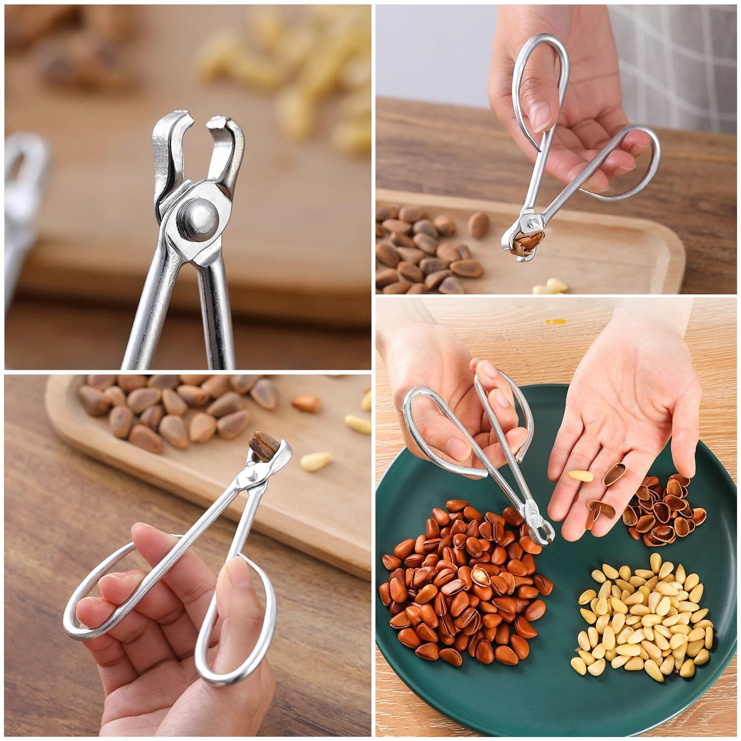 SquEqu 2 Pack Pistachio Nut Opener Pine Nut Opener Nut Cracker